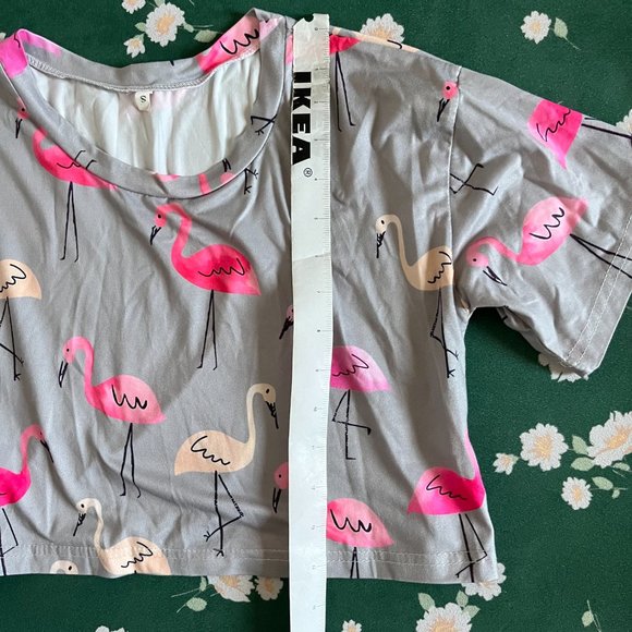 Crop Top Bundle | Yellow Cacti + Flamingos - Picture 5 of 10